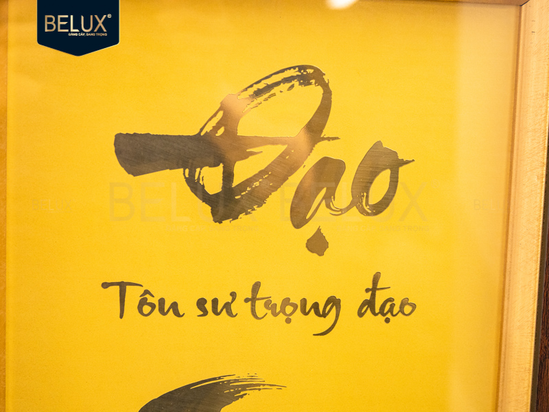 Tranh chữ Đạo Tâm bằng đồng 45x30cm thiết kế theo yêu cầu